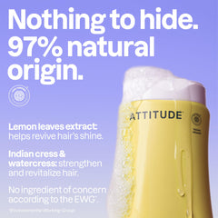 ATTITUDE Champú Clarificante: berro y berro indio, ingredientes naturales para el cabello.