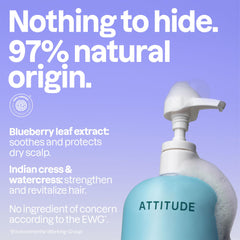 Ingredientes de origen natural en ATTITUDE Extra Gentle para lavado suave.