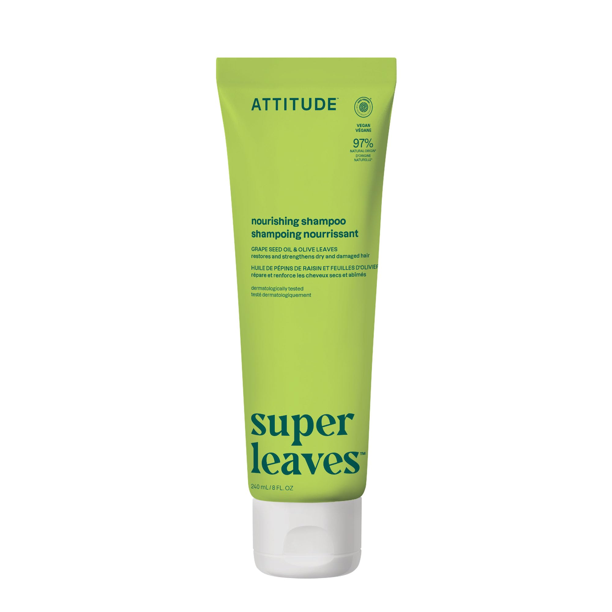ATTITUDE Champú Nutritivo – botella 8oz: cuidado suave para cabello seco