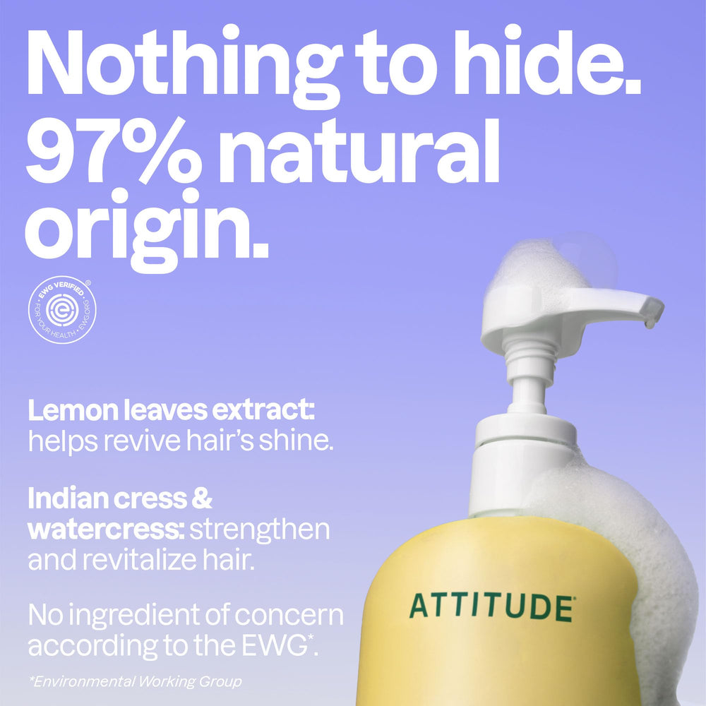 ATTITUDE Clarifying Shampoo bottle in view, 32 oz size for value and longevity.