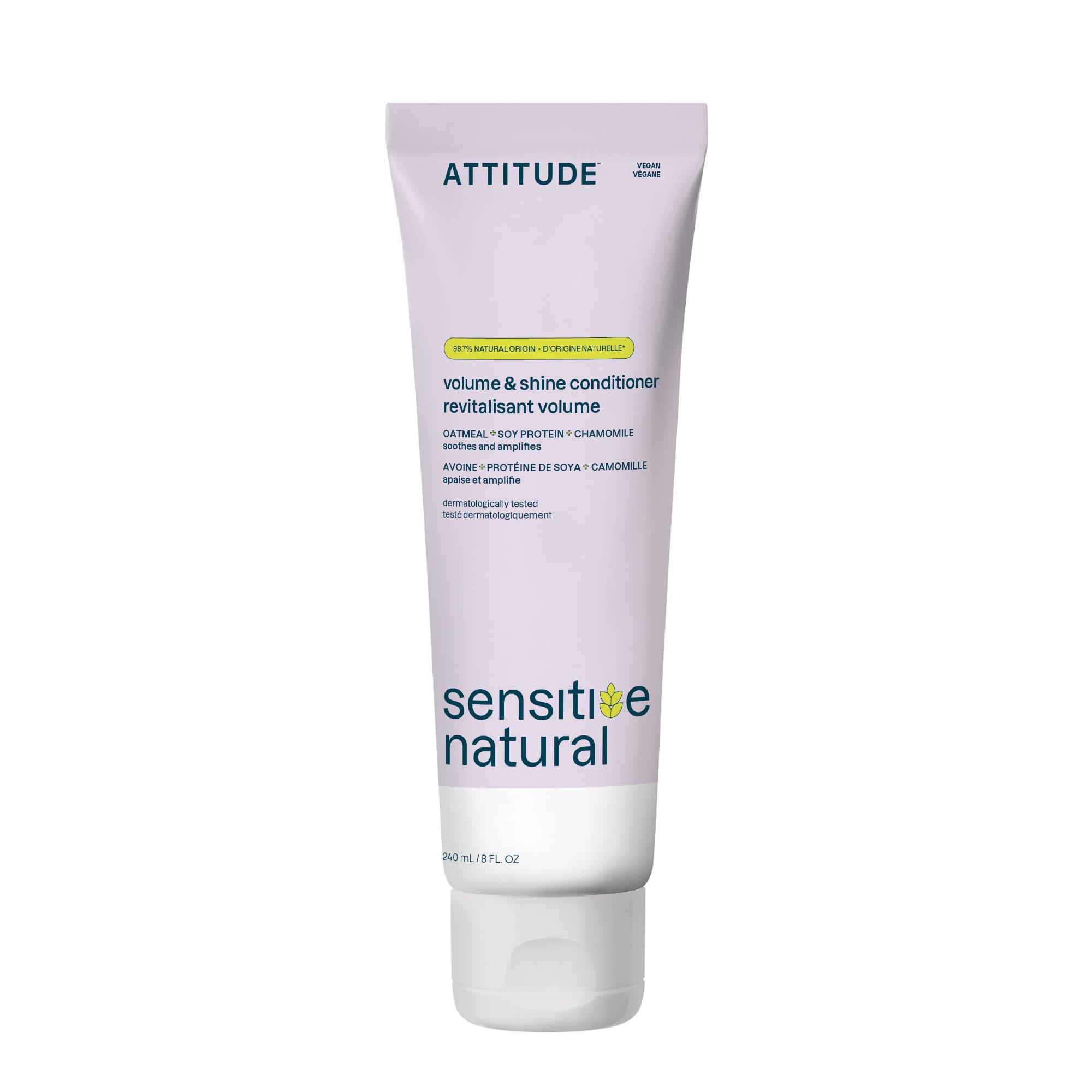 ATTITUDE acondicionador para cabello fino muestra volumen y brillo en la imagen