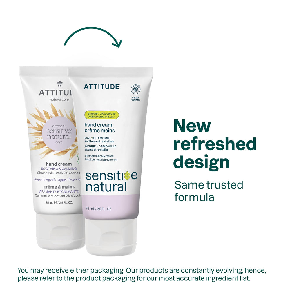 Textura suave de la crema ATTITUDE para manos sensibles, absorción rápida.