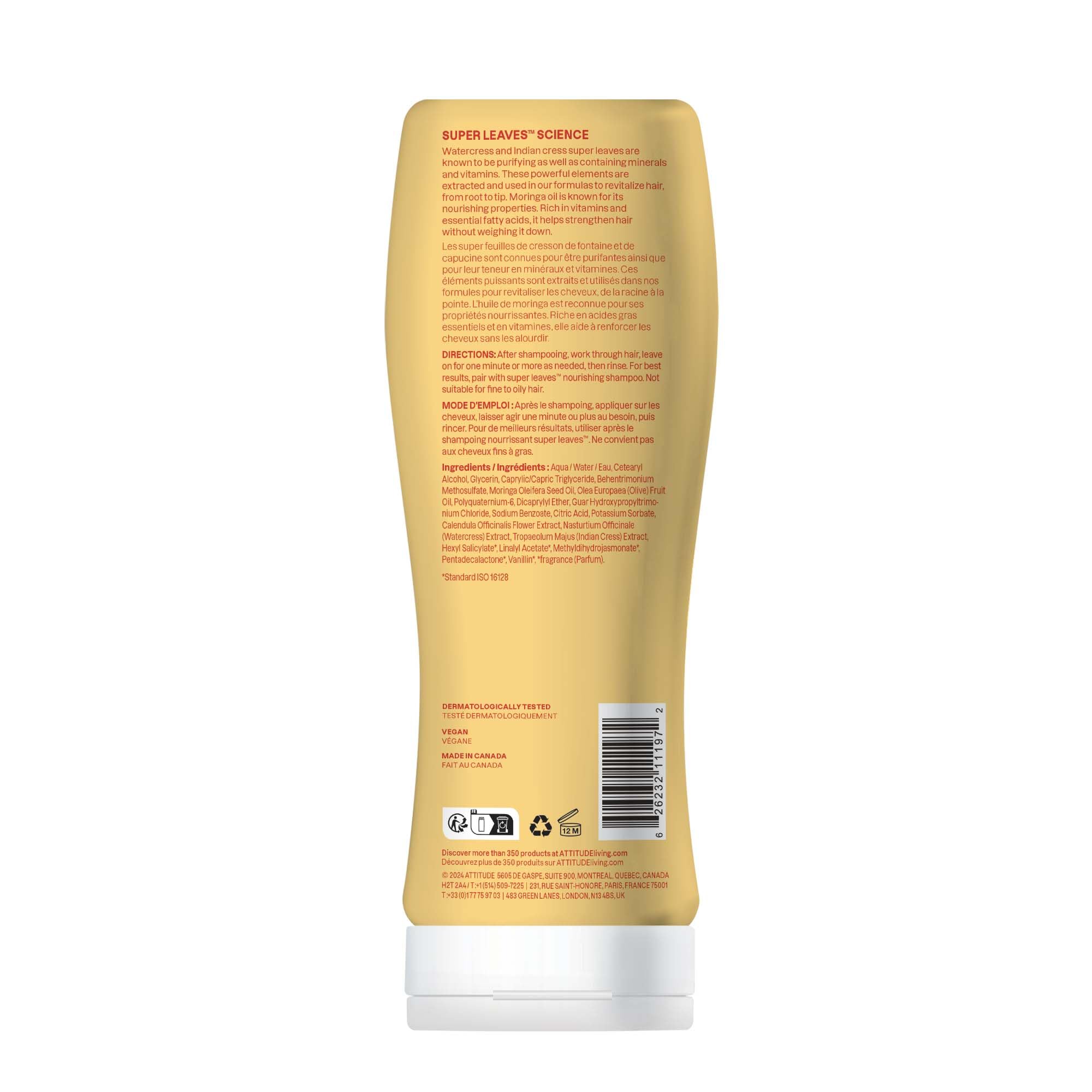ATTITUDE cuidado diario de rizos, nutrición ligera para cabello manejable.