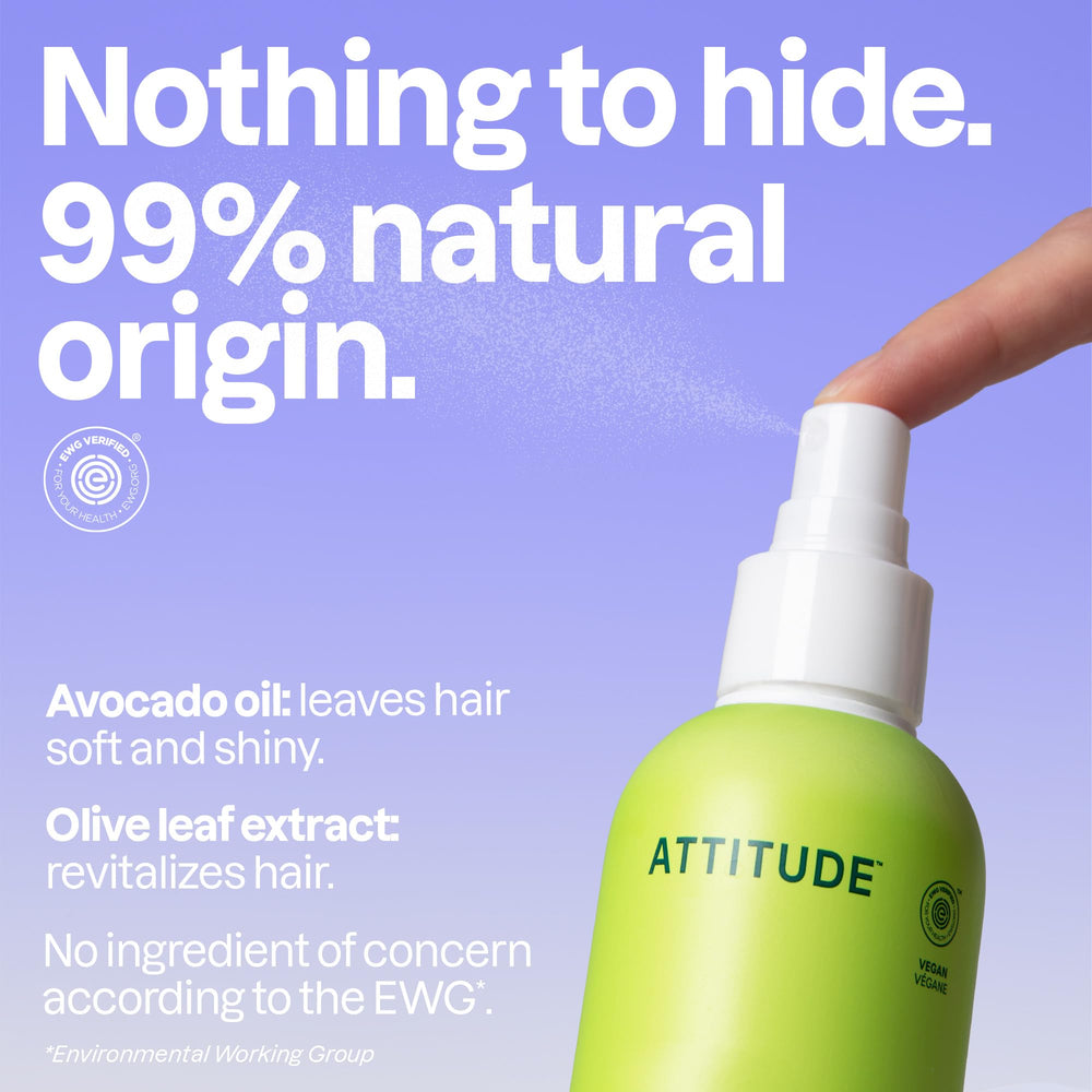 ATTITUDE Desenredante spray, aceite de aguacate, suaviza y desenreda sin grasa.