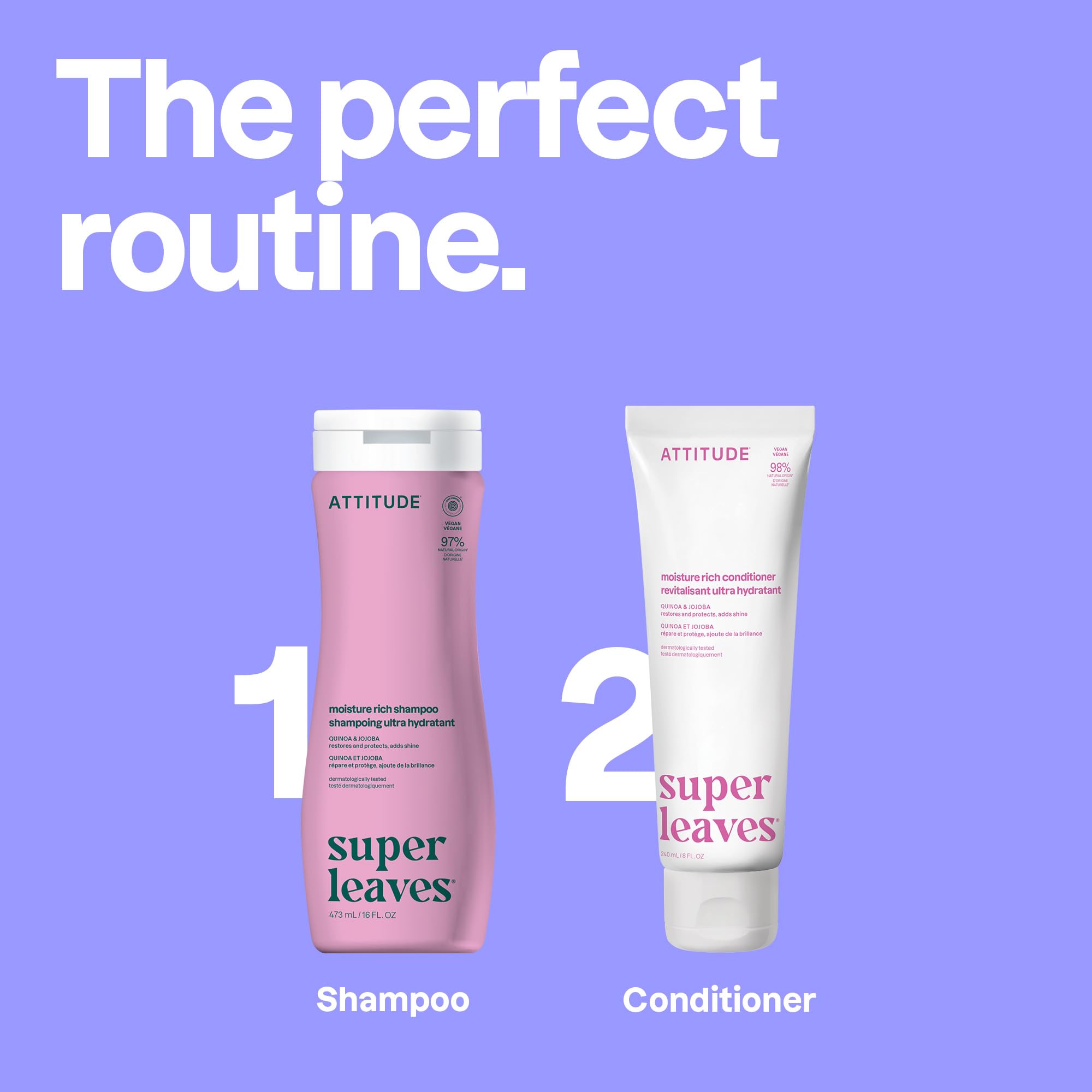ATTITUDE etiqueta vegana y limpia, dermatológicamente probada