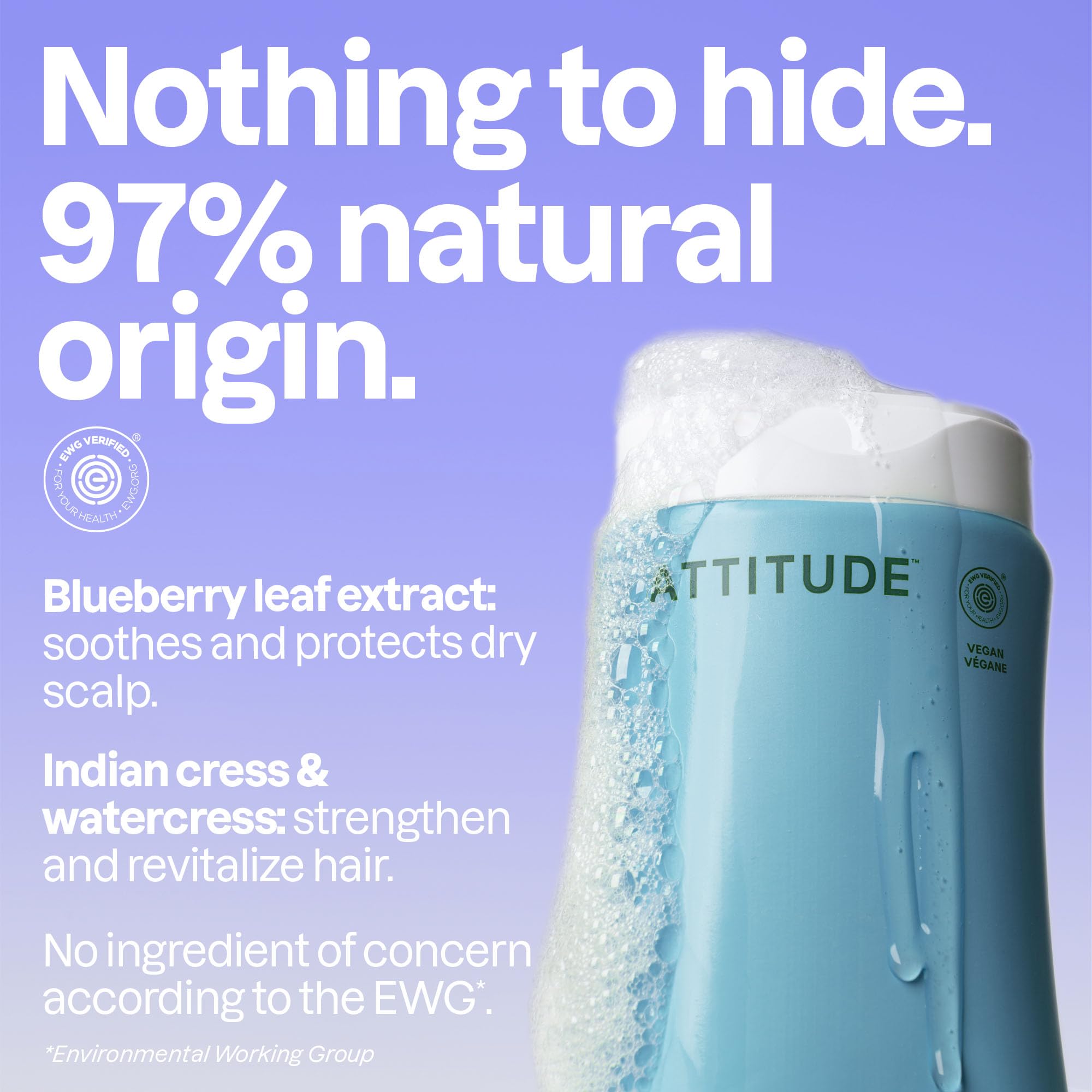 ATTITUDE champú Extra Suave, textura cremosa para un lavado suave