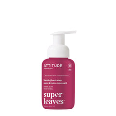 ATTITUDE Foaming Hand Soap bottle close-up highlights clean vegan formula for daily cleansing.