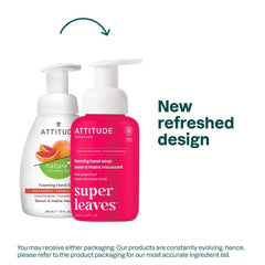 ATTITUDE foaming hand soap lather demonstrates rich, gentle foam.