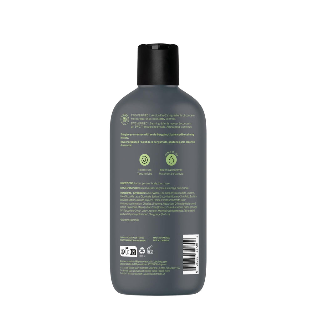 ATTITUDE gel de ducha para hombre, aroma fresco que mejora la rutina diaria.