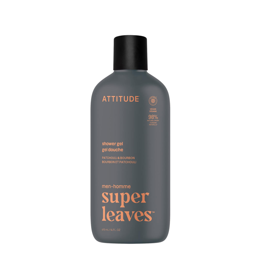 ATTITUDE gel de ducha para hombre, botella visible y aroma vigorizante para empezar el día.