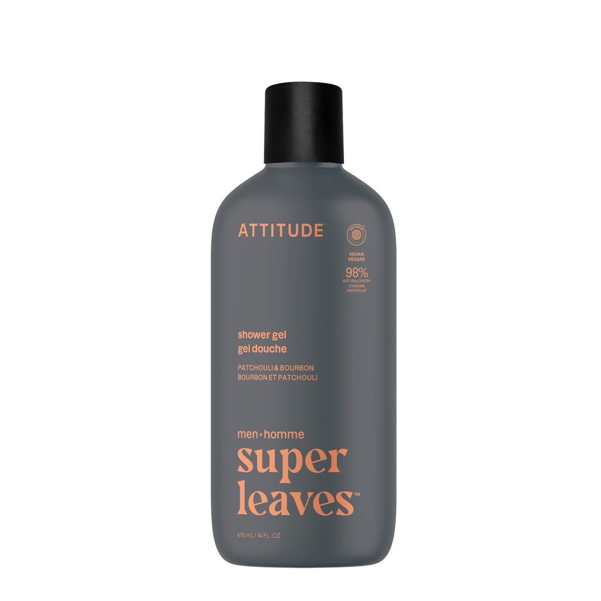 ATTITUDE gel de ducha para hombre, botella visible y aroma vigorizante para empezar el día.