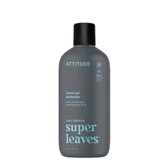 ATTITUDE gel de ducha para hombres, botella frontal, diseño práctico para uso diario y frescura.