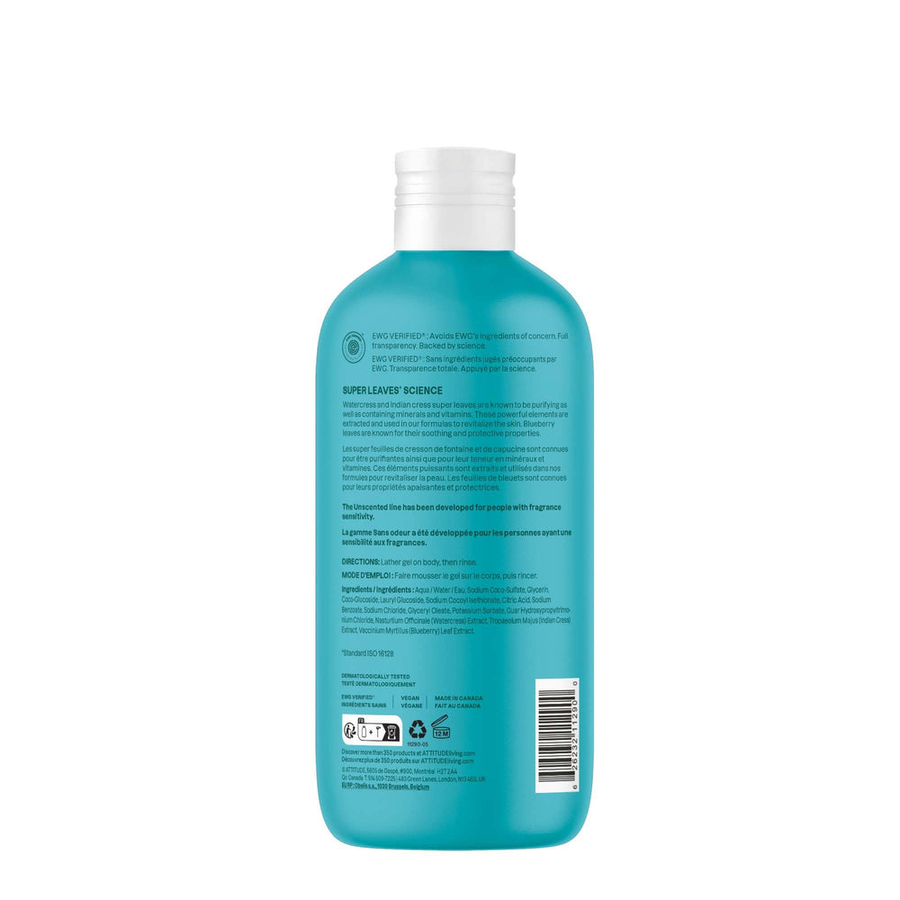ATTITUDE gel de ducha, rutina suave para piel delicada.