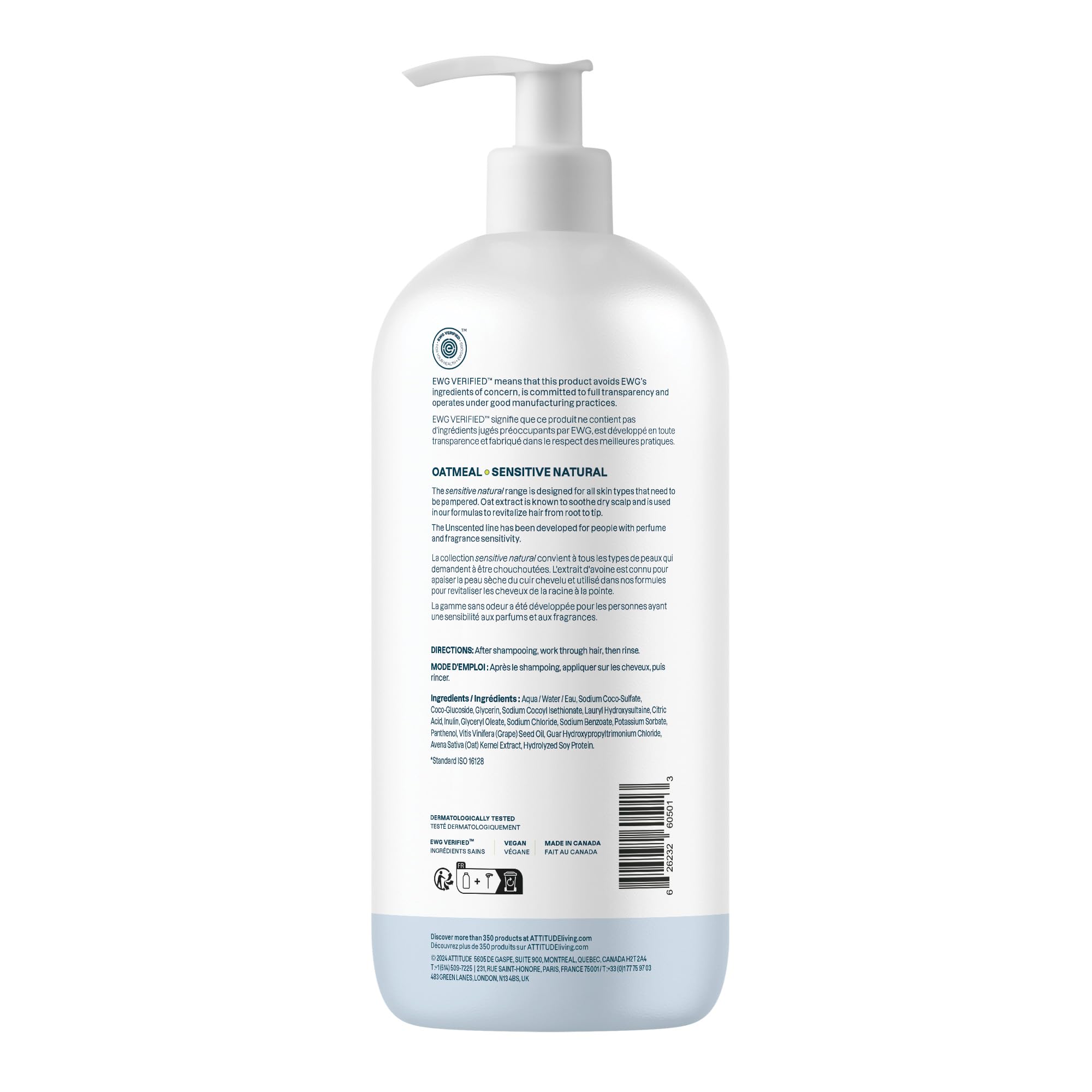 ATTITUDE 32oz bottle ready for refilling, promoting lightweight, voluminous hair.