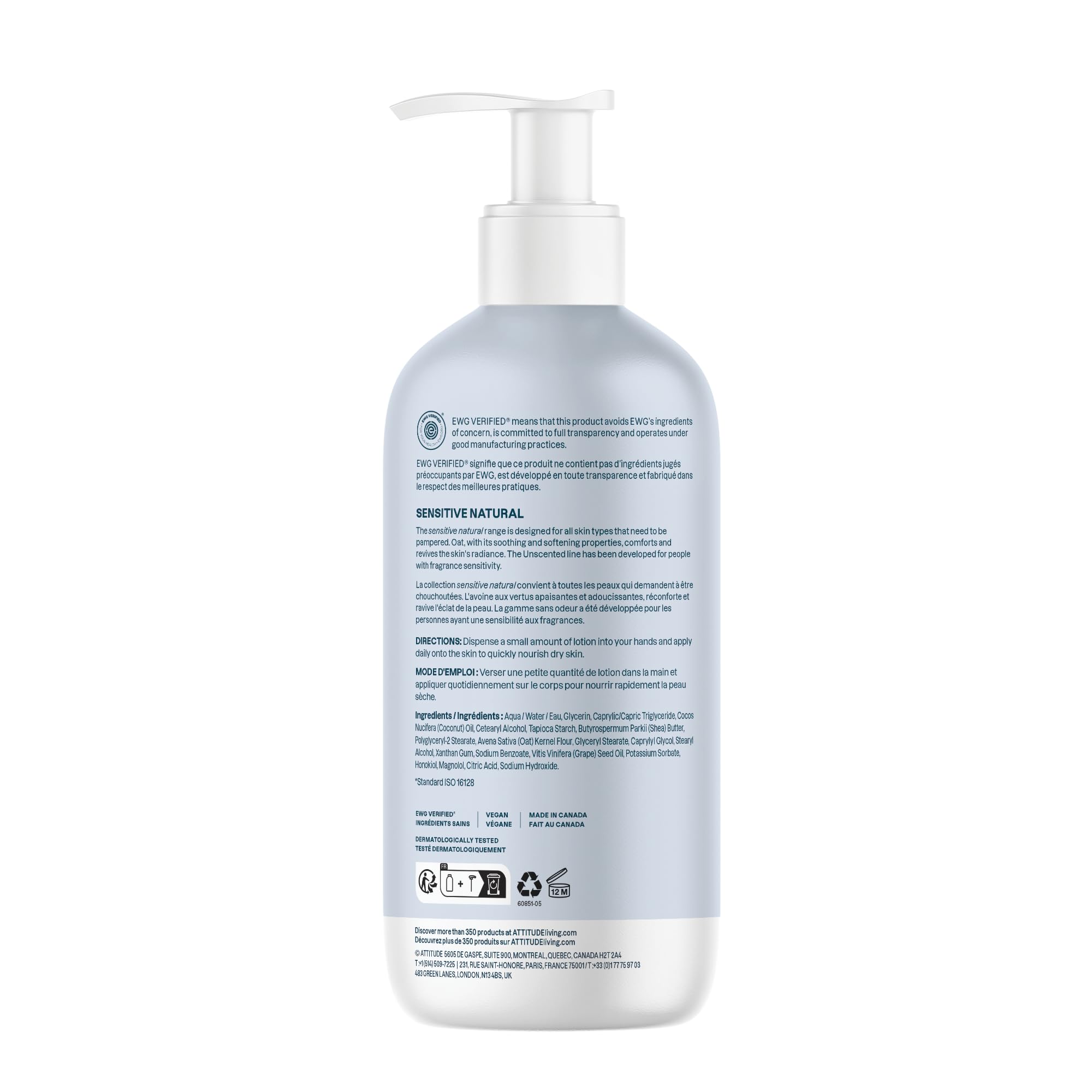 Ingredientes 98% de origen natural en ATTITUDE, cuidado delicado.