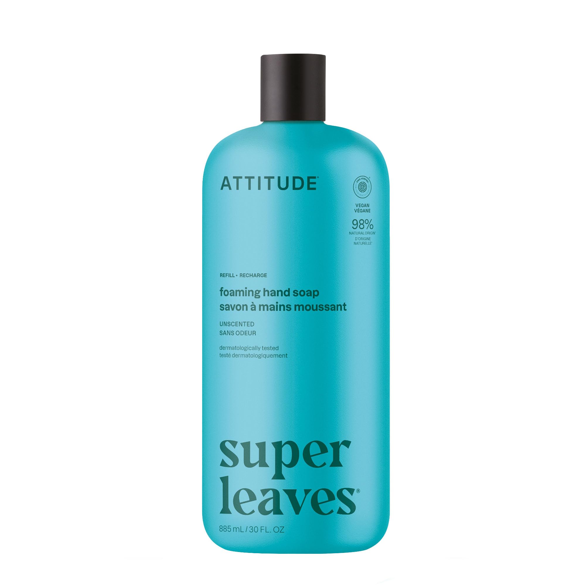 ATTITUDE jabón espuma verificado por EWG en etiqueta, confianza en ingredientes.