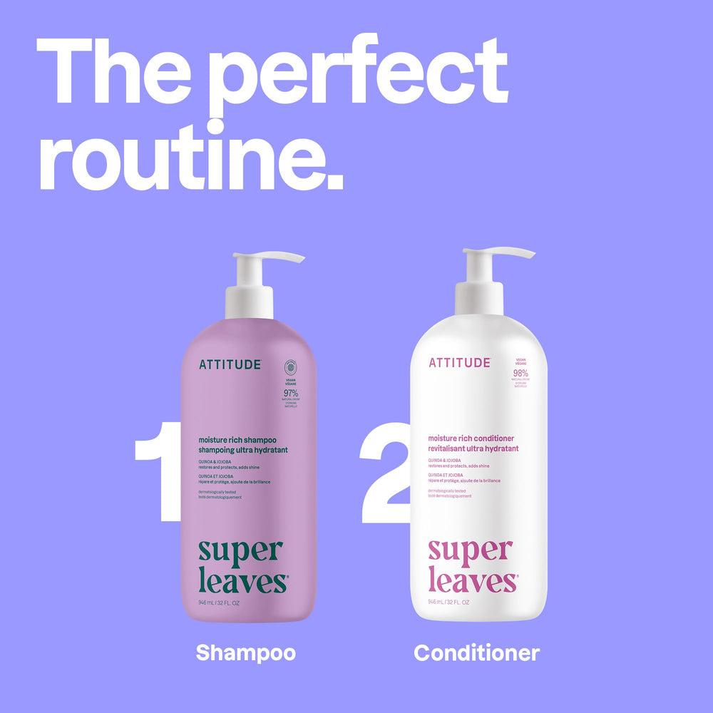 ATTITUDE Moisture Rich Hair Shampoo features jojoba protein for shine.