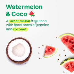 ATTITUDE Kids Shampoo watermelon coconut scent bottle highlights fruity, kid-friendly aroma.