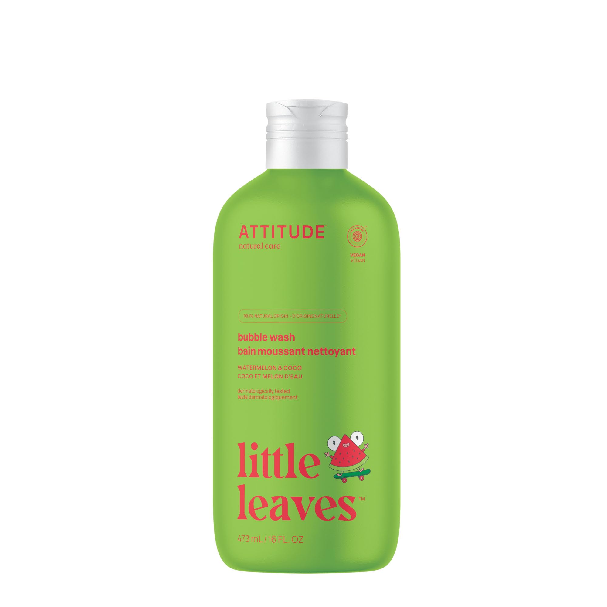 Botella Attitude con burbujas para niños, suave para la piel