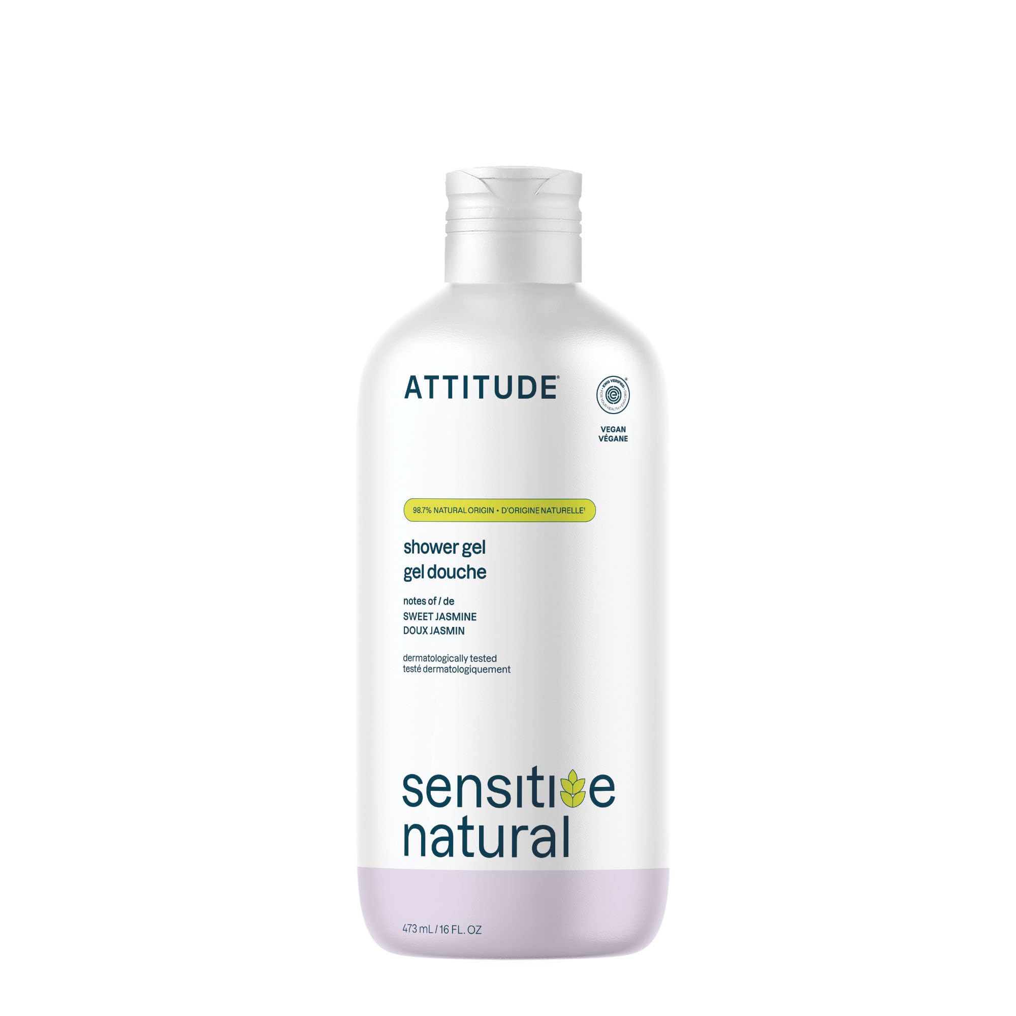 ATTITUDE limpiador corporal: botella sin SLES para piel sensible.