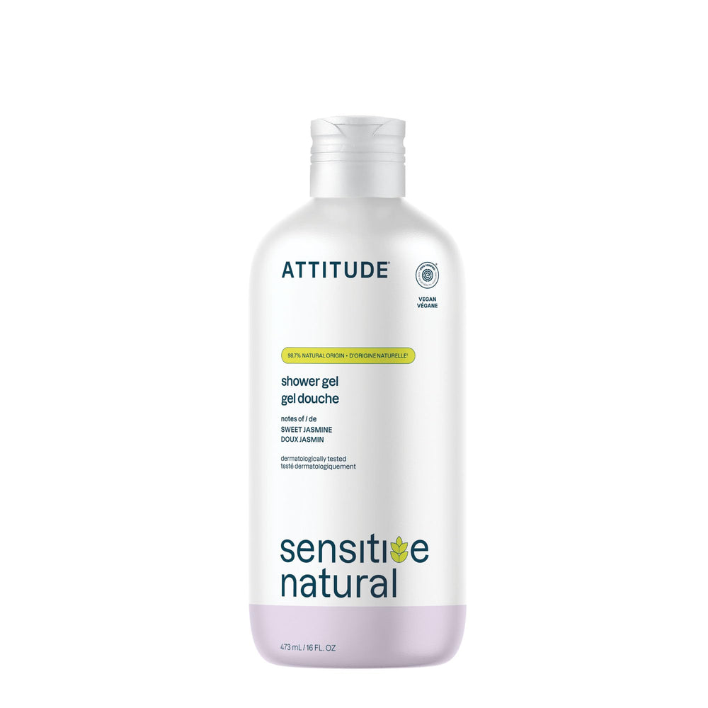 ATTITUDE limpiador corporal: botella sin SLES para piel sensible.