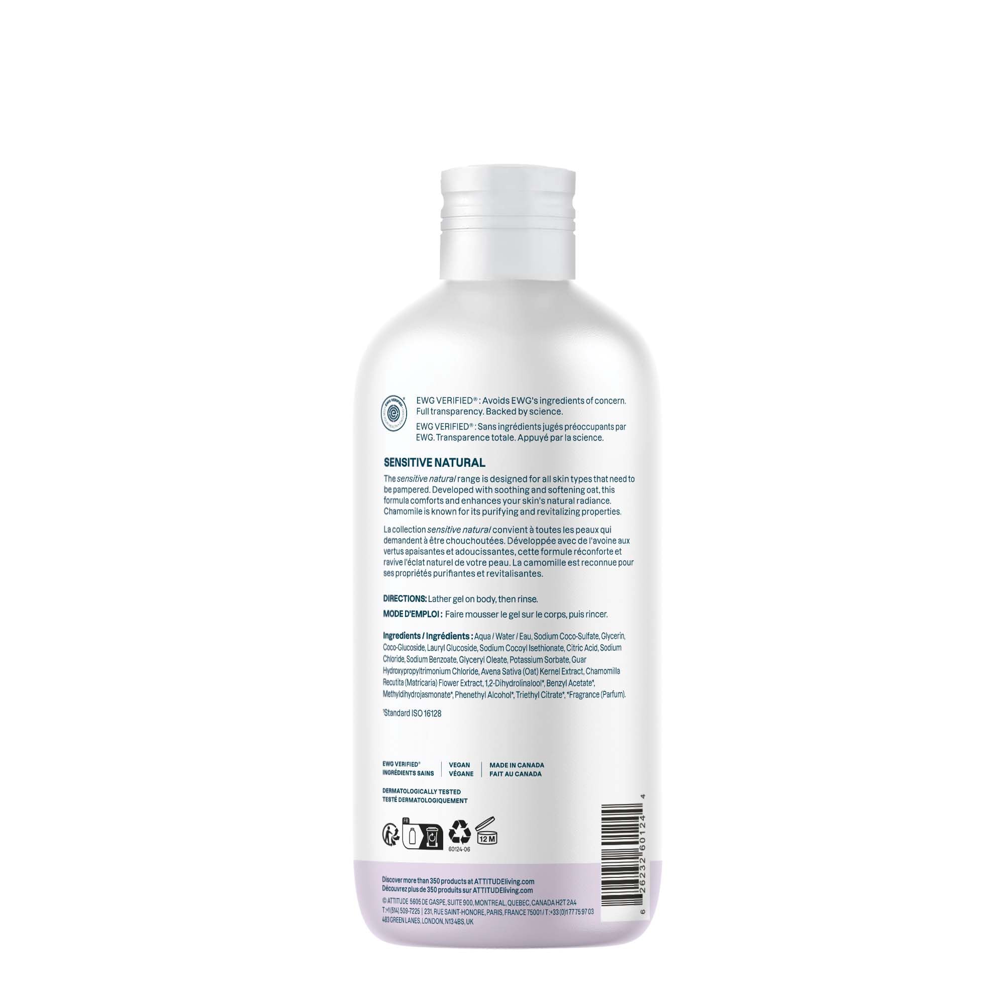 ATTITUDE limpiador corporal: verificado por EWG con ingredientes limpios.