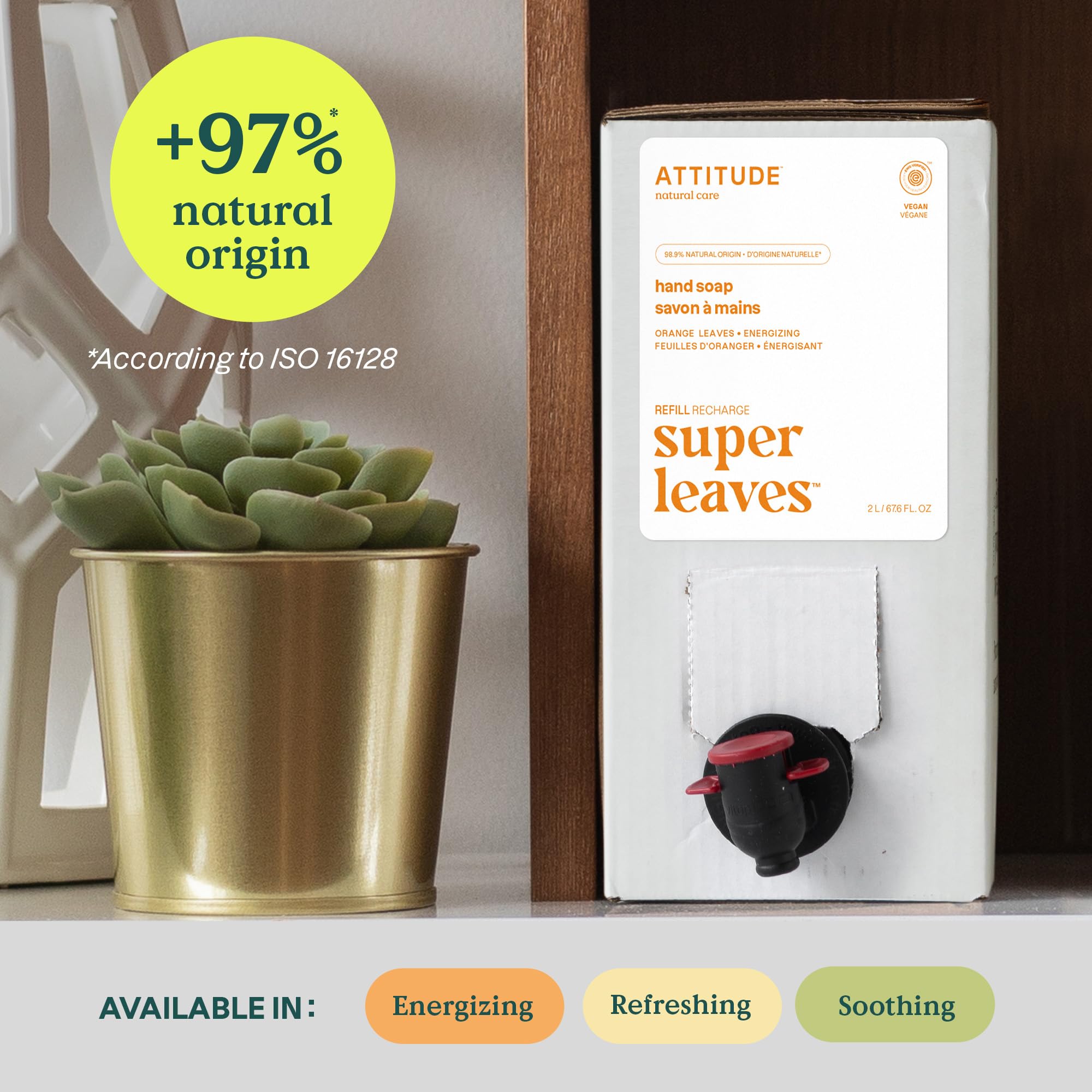 ATTITUDE Liquid Hand Soap pump-action dispensing into palm, smooth lather for everyday cleansing.