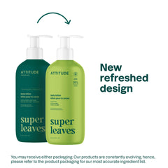 ATTITUDE Loción corporal trasera con etiqueta de ingredientes, opción segura gracias a su fórmula limpia.