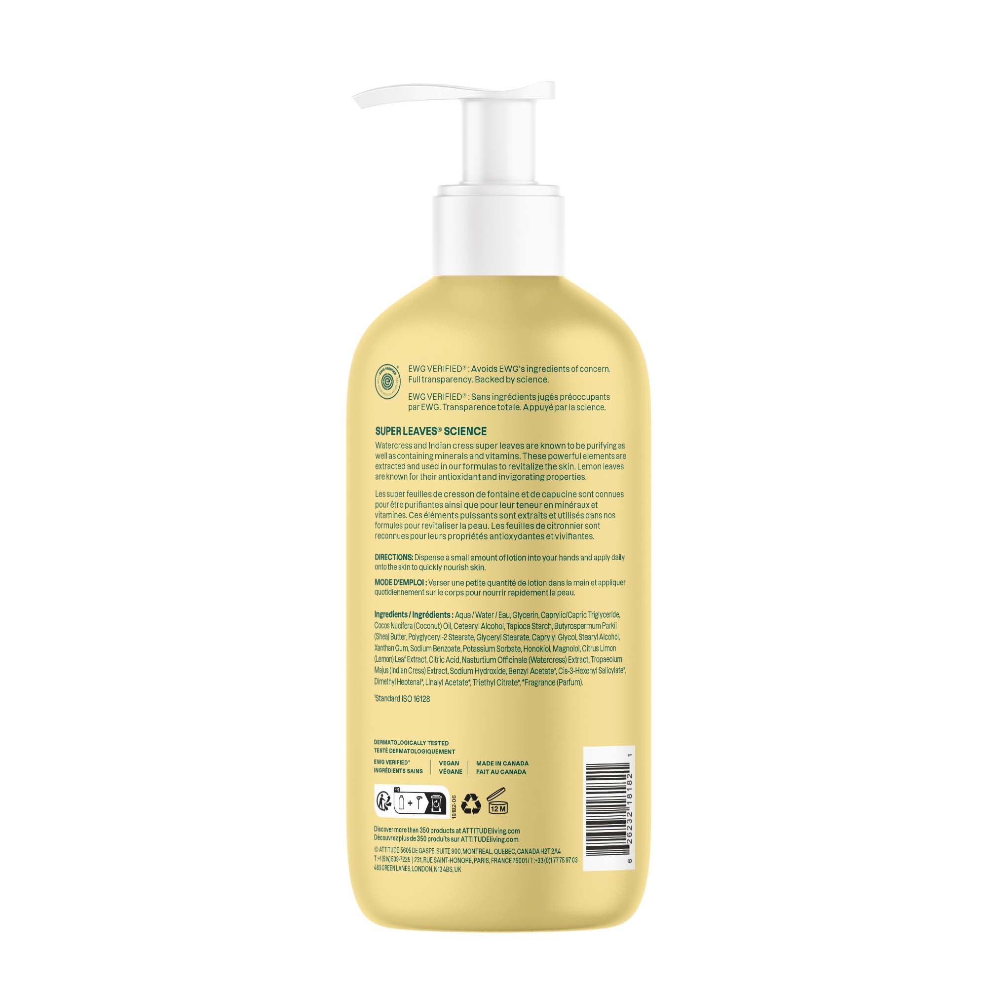 ATTITUDE Loción Corporal uso diario para piel seca que busca suavidad.