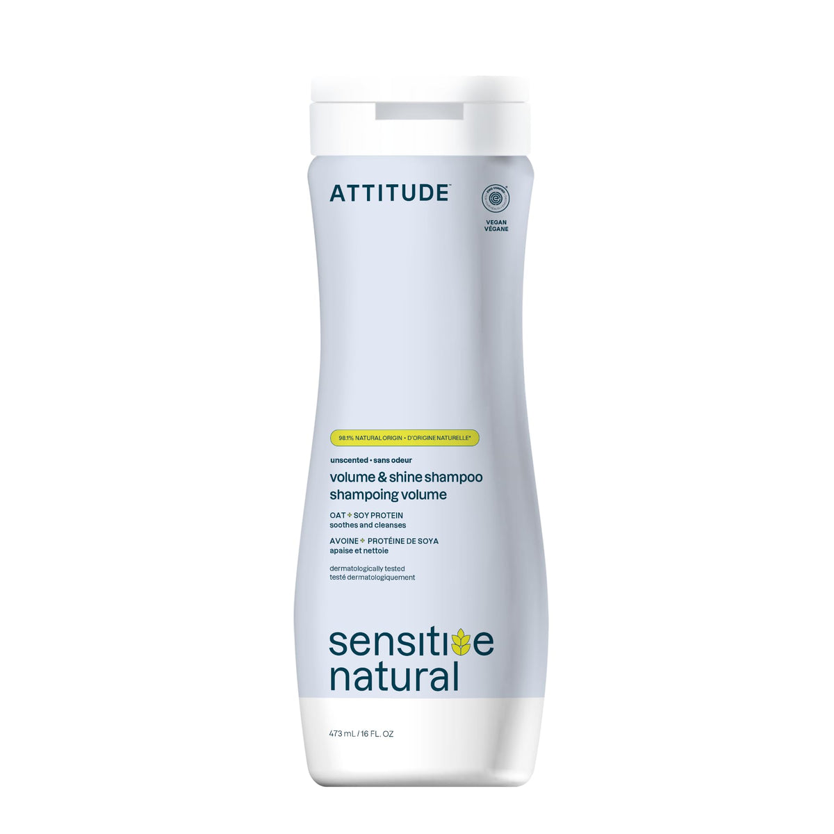 ATTITUDE Shampoo: botella vertiendo para limpieza suave del cuero cabelludo sensible
