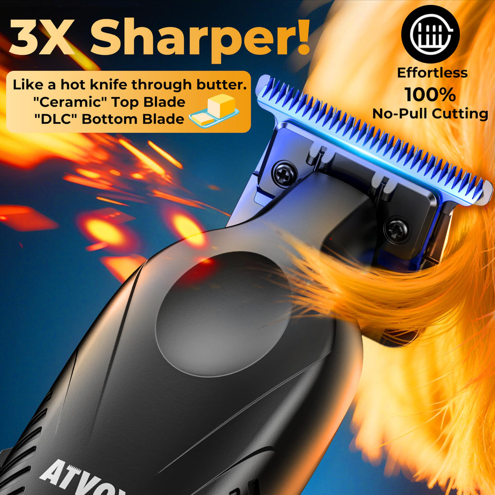 ATVOXIS brushless motor 9000rpm delivers quiet, powerful performance for thick hair.