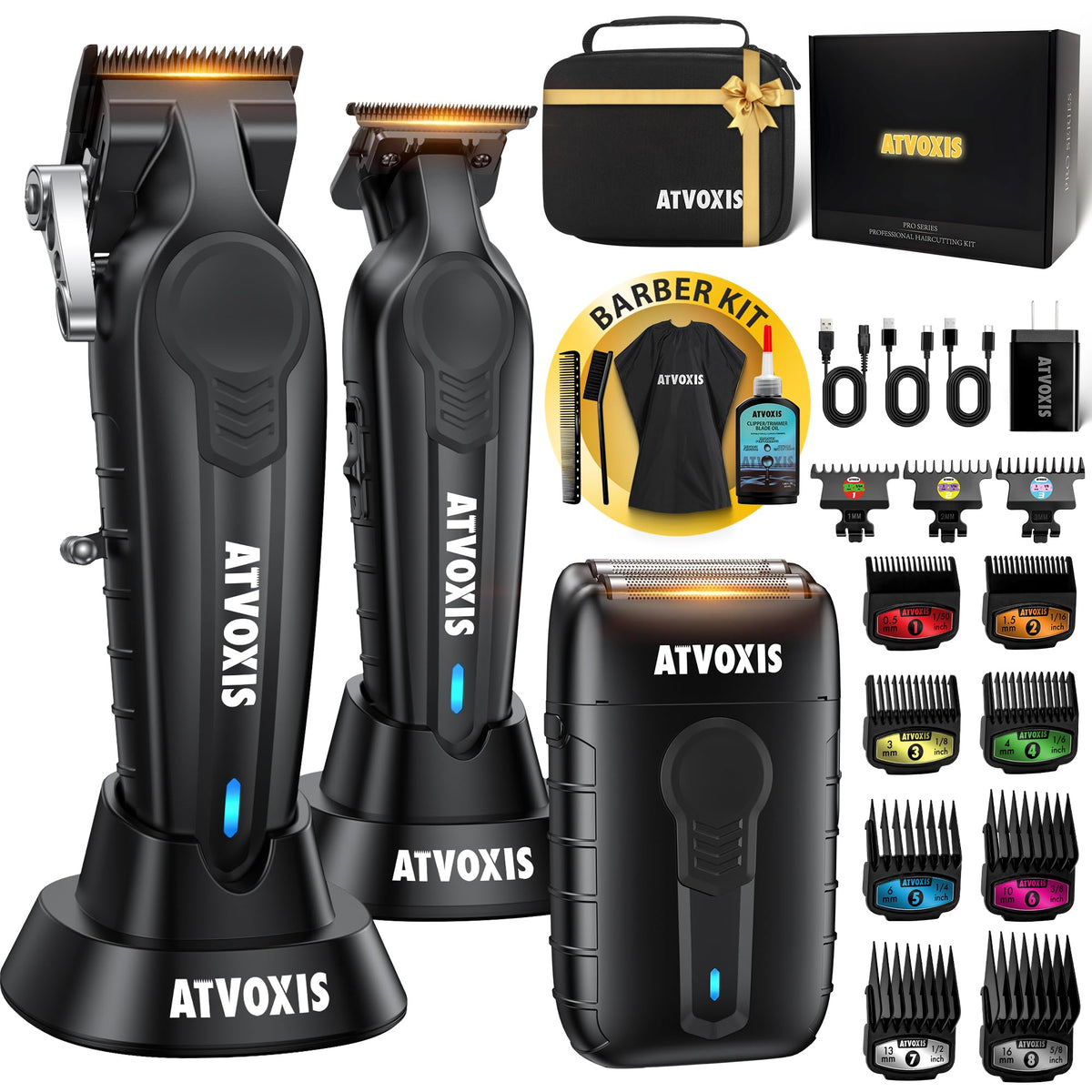 ATVOXIS hair clippers front view for precise professional cuts.