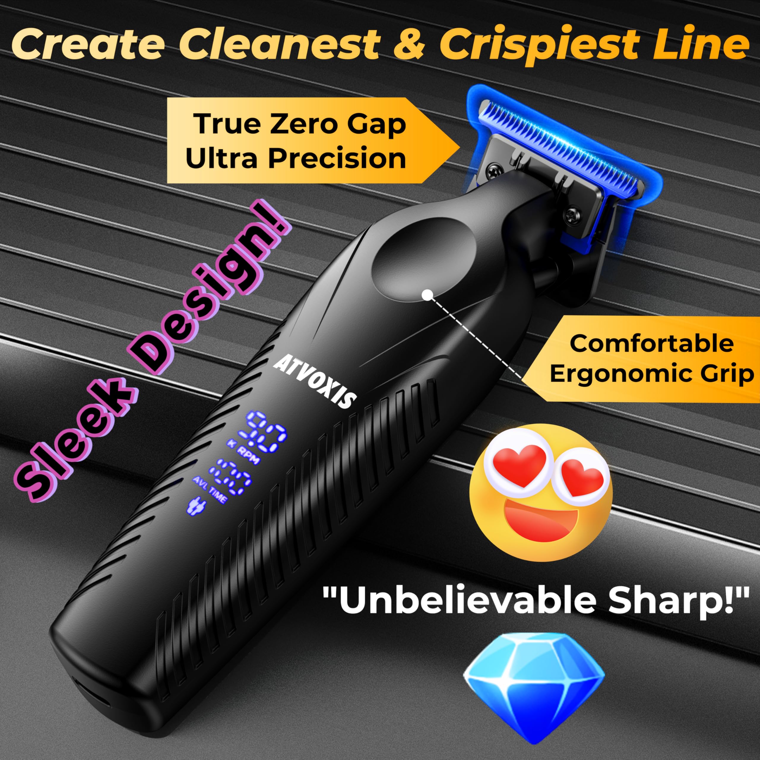 ATVOXIS cordless professional trimmer with travel pouch for on-the-go grooming.
