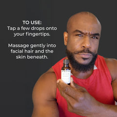 ATWATER application on beard and skin for smoother, healthier-looking hair.