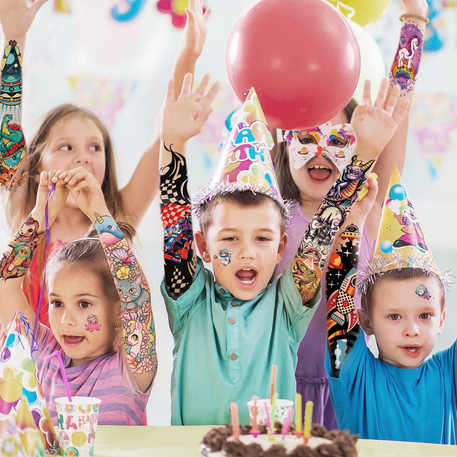 atydkug party-supplies kit tattoos to boost birthday celebrations