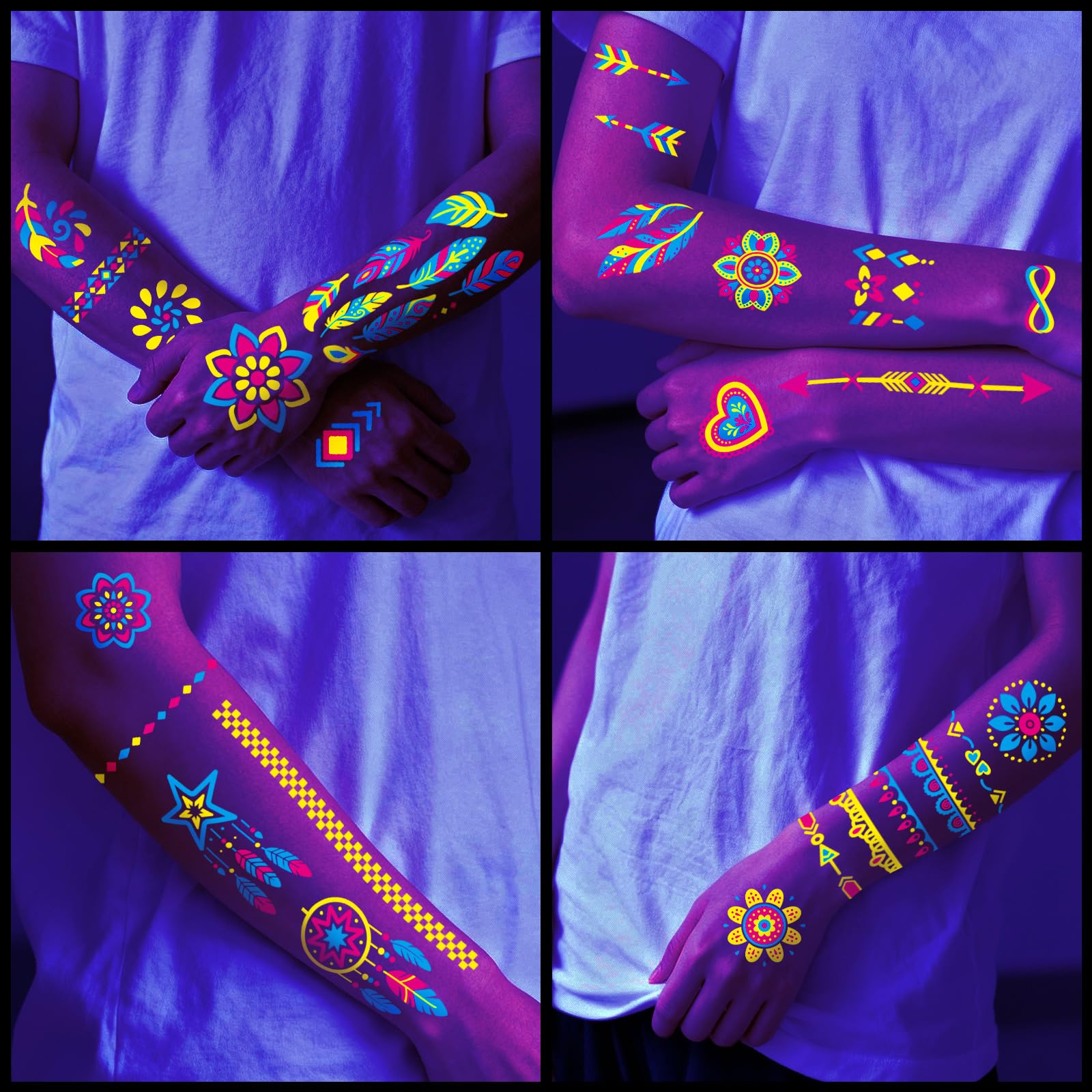 Tatuaje luminoso atydkug con encaje; añade elegancia para eventos nocturnos