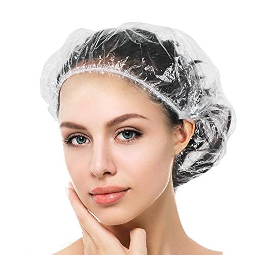 Capas Auban desechables transparentes y grandes para cabello medio o corto, ajuste cómodo.
