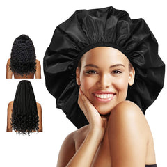 Gorro de ducha Auban extra grande impermeable para cabello grueso.