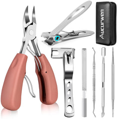 Aucurwen 360° rotating toenail clipper enables smooth trimming with minimal wrist strain.