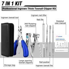 Aucurwen 360° rotating toenail clippers for easy angle adjustment.