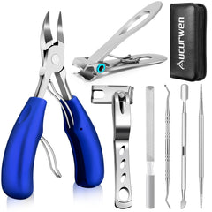 Aucurwen curved-blade toenail clippers for precise trimming of thick nails.