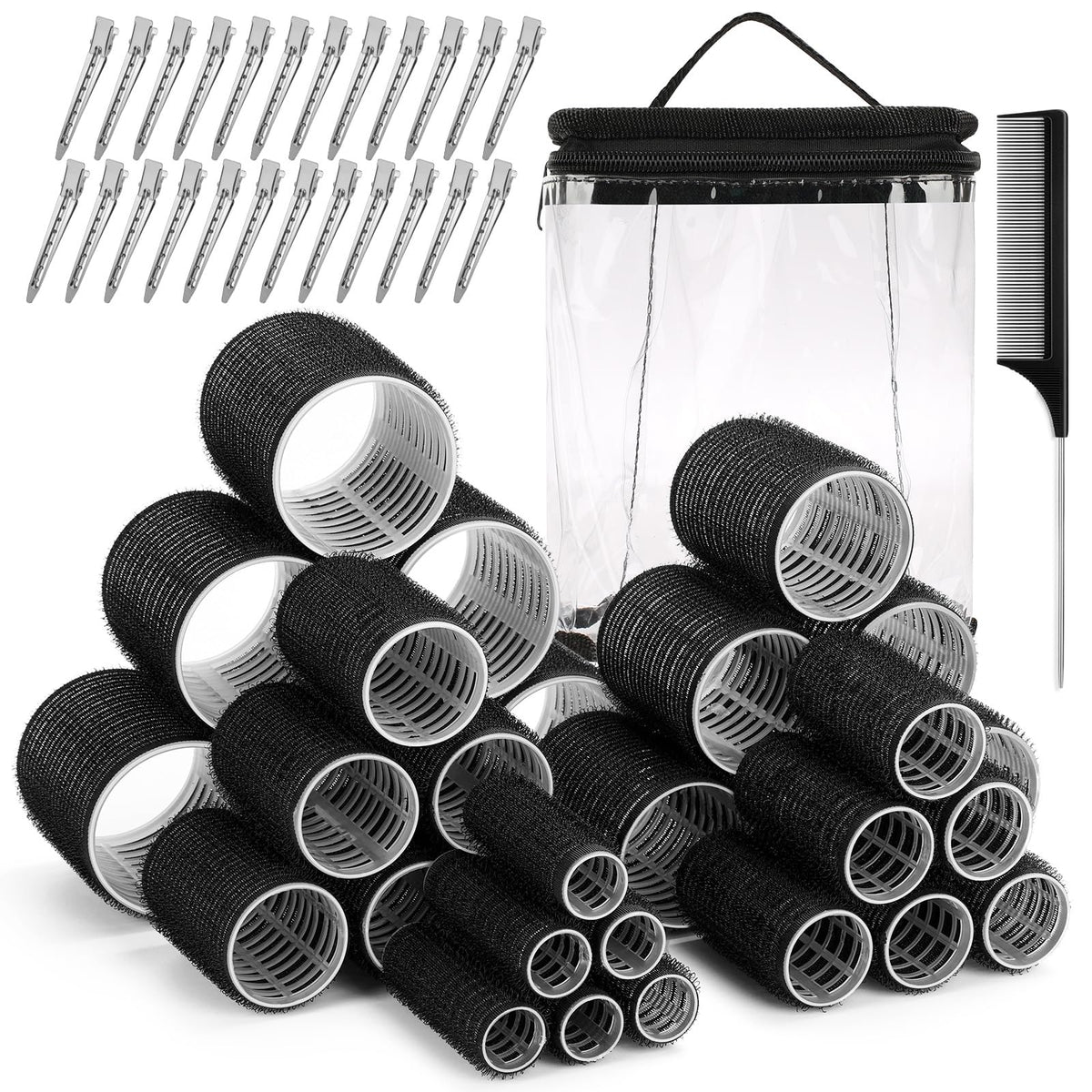 Audab hair rollers set with five sizes for versatile curl options