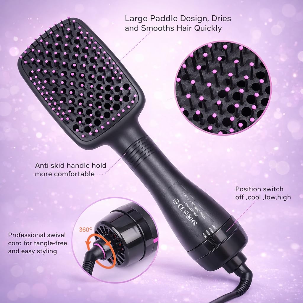 Aufgehen ionic hair dryer brush with negative ions for frizz reduction