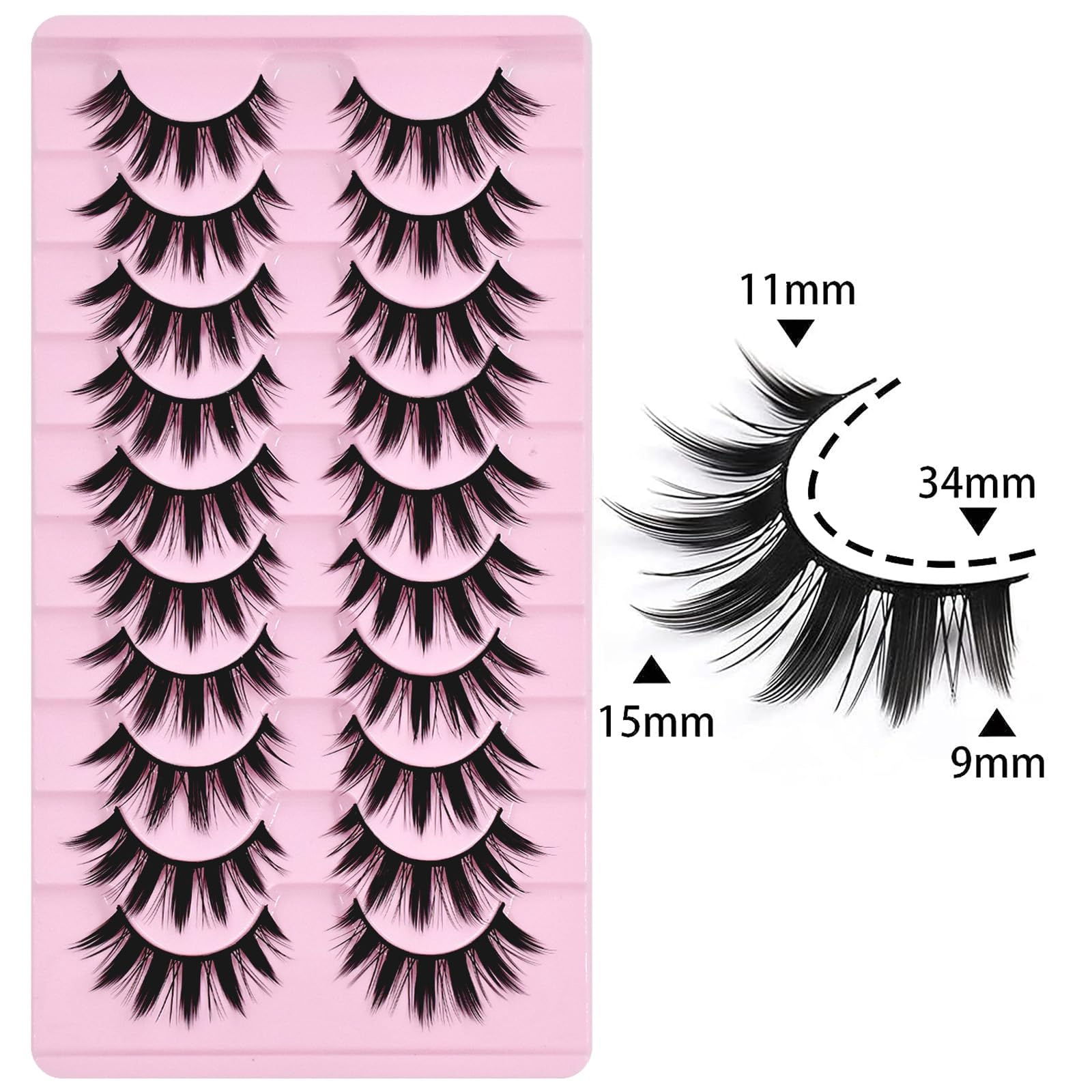 AUGENLI 16mm lashes with C curl for natural drama and bold character.