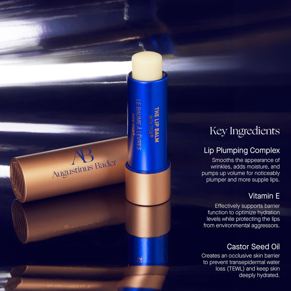 Compact tube of Augustinus Bader Lip Balm ensures on-the-go moisture.