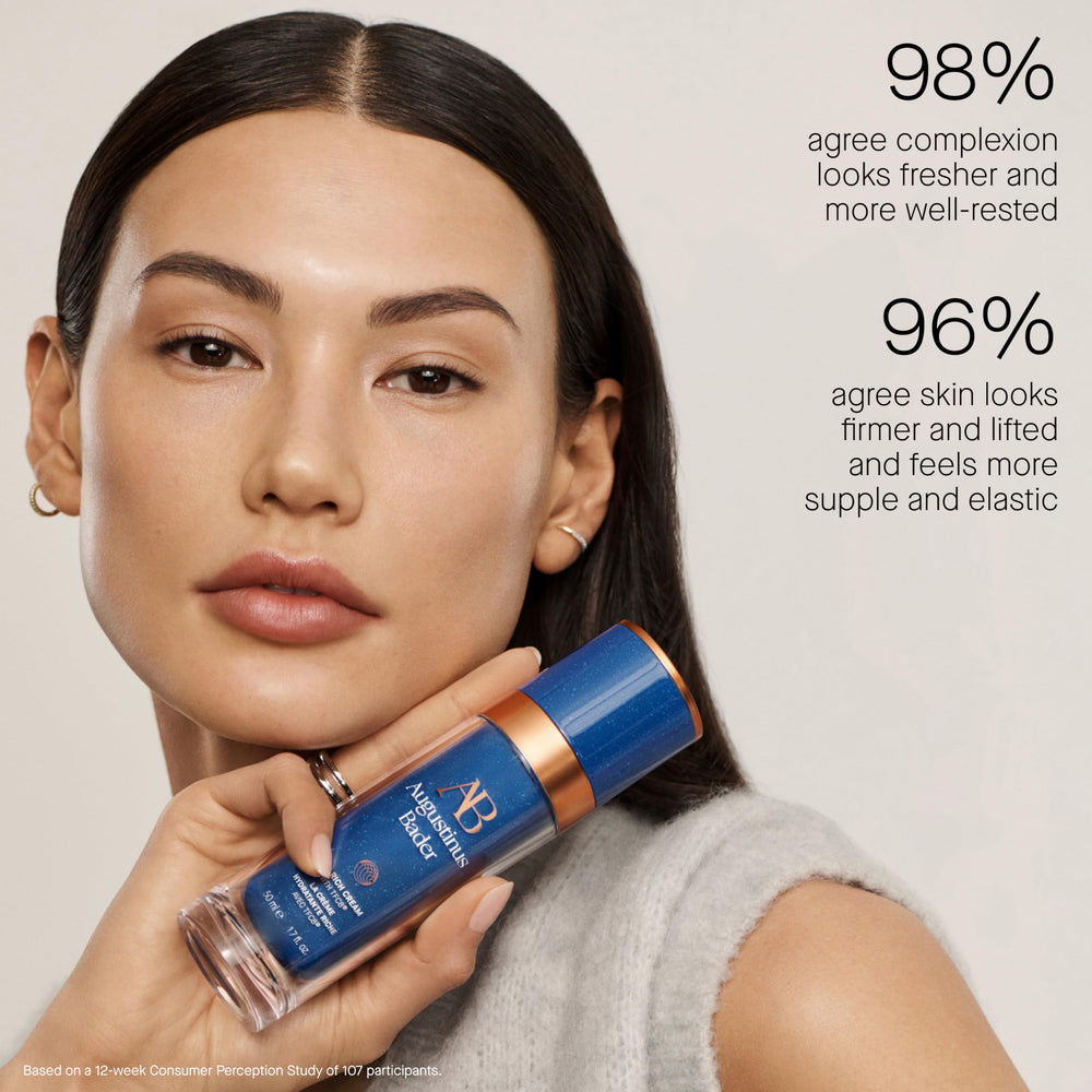 Premium packaging of Augustinus Bader Rich Cream signals trusted skincare quality.