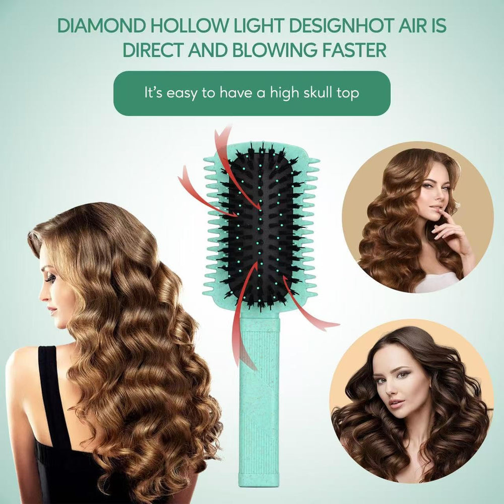 Auhrjomra curly brush with boar bristles to enhance definition.