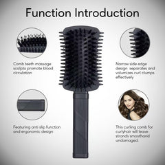 Auhrjomra volume curl defining brush bristles for smooth detangling and definition.