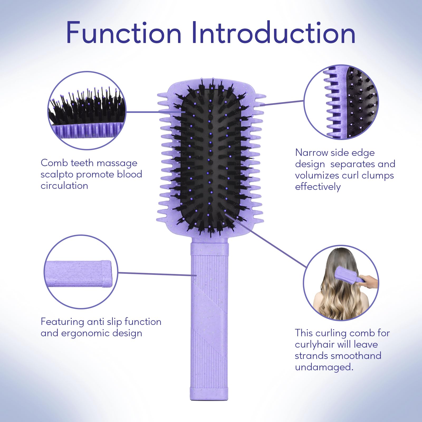 Auhrjomra volume curling brush for effortless detangling and bounce on-the-go