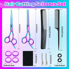 AULikY barber scissors in stainless steel for professional durability.